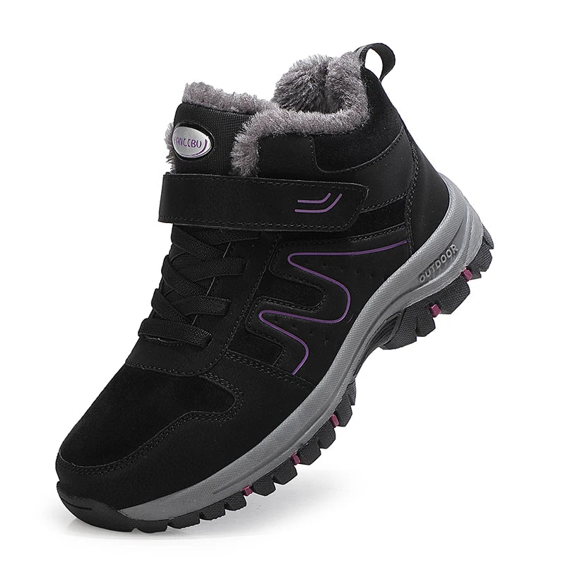 Baskets Montantes chaudes, legeres et impermeables- Unisexe noir et violet1