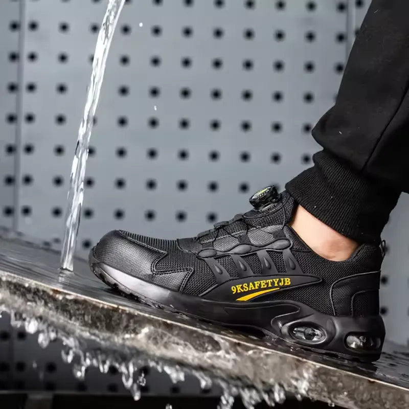 Baskets de Sécurité Confortables avec Bouton Rotatif et Embout en Acier – Unisexe2