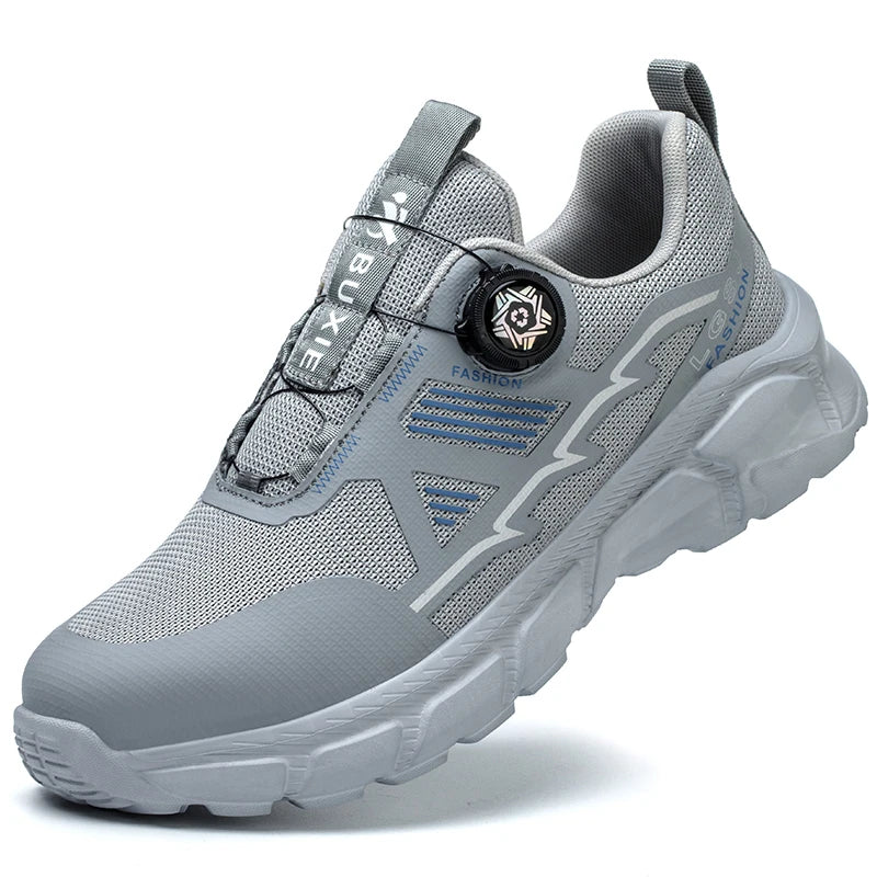 Baskets de Sécurité Ultra -Confortables à Bouton Rotatif  gris