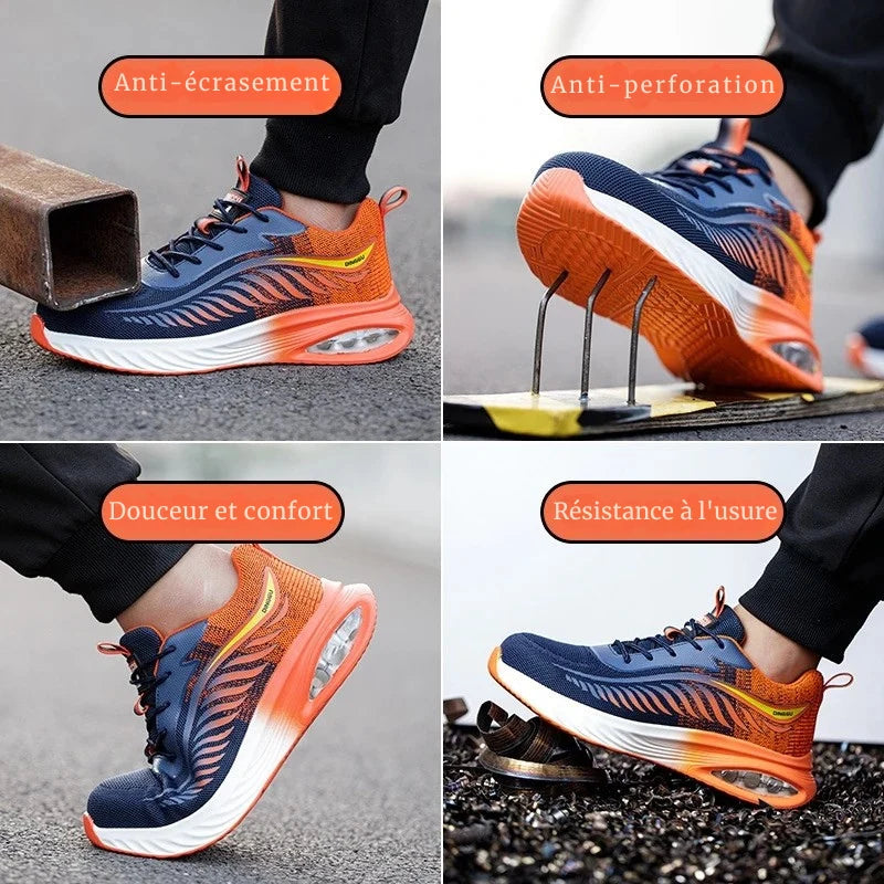 Baskets de Securite Confortables a Coussin dAir - Unisexe orange3