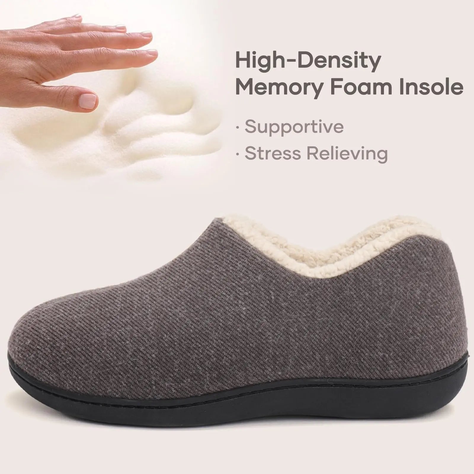 Chaussons d'hiver en mousse à mémoire pour femme