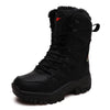 Bottes Tactiques de trekking impermeables et antiderapantes - unisexe noir avec fourrure