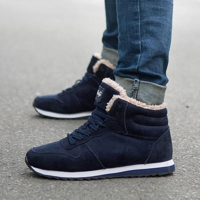 Bottes d'hiver avec fourrure chaude et semelle antidérapante-bleu1