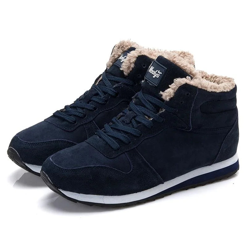 Bottes d'hiver avec fourrure chaude et semelle antidérapante-bleu4
