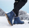 Bottes de Neige Unisexe Imperméables et Chaudes en Peluche-bleu3