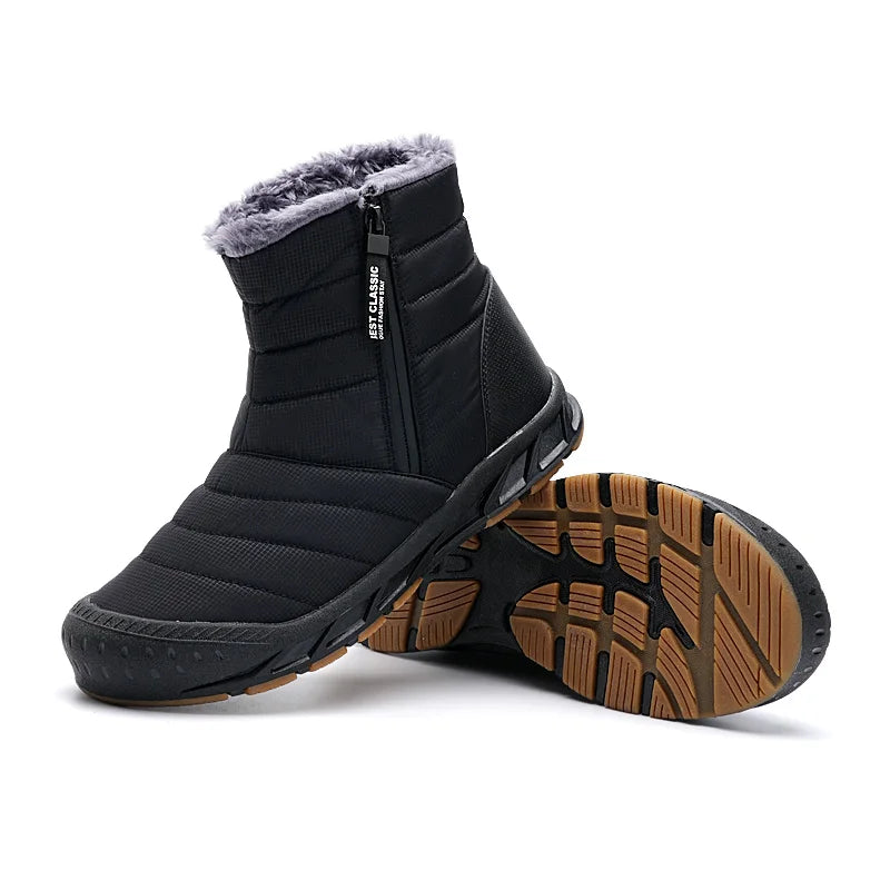 Bottes de Neige Unisexe Imperméables et Chaudes en Peluche-noir3
