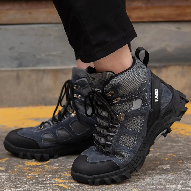 Bottes de Securite Indestructibles a Embout en Acier - Confort et Protection Unisexe bleu