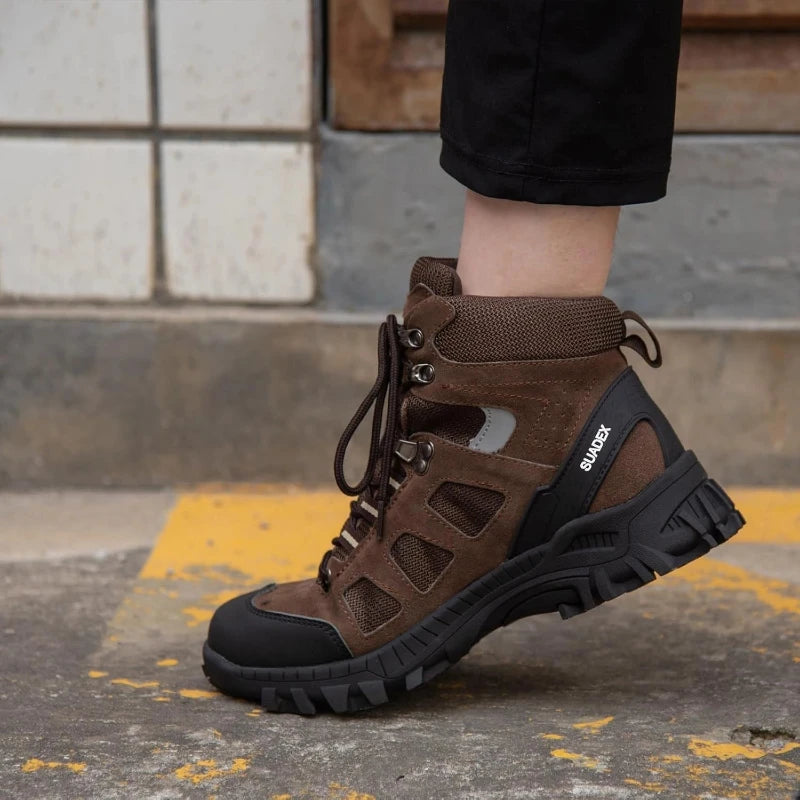 Bottes de Securite Indestructibles a Embout en Acier - Confort et Protection Unisexe marron