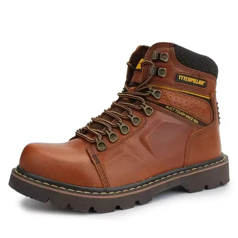 Bottes de Securite en Cuir Confortables et Anti-Ecrasement - Unisexe marron4