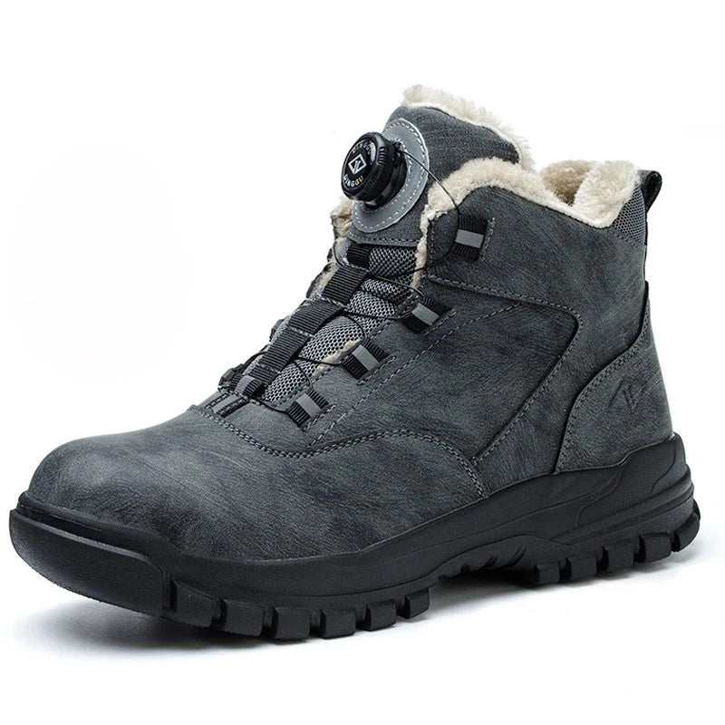 Bottes de Travail Fourrees Impermeables Parker à Bouton Rotatif gris