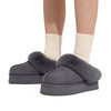  Chaussons d'Hiver Chaudes Fourrees gris2
