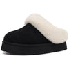  Chaussons d'Hiver Chaudes Fourrees noir