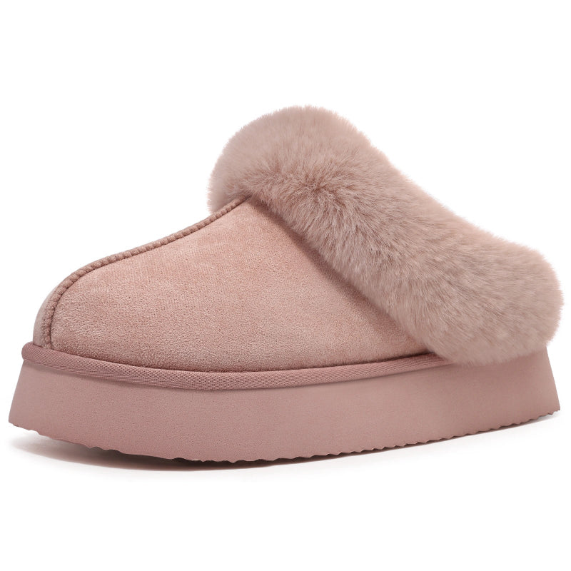 Chaussons d'Hiver Chaudes Fourrees rose