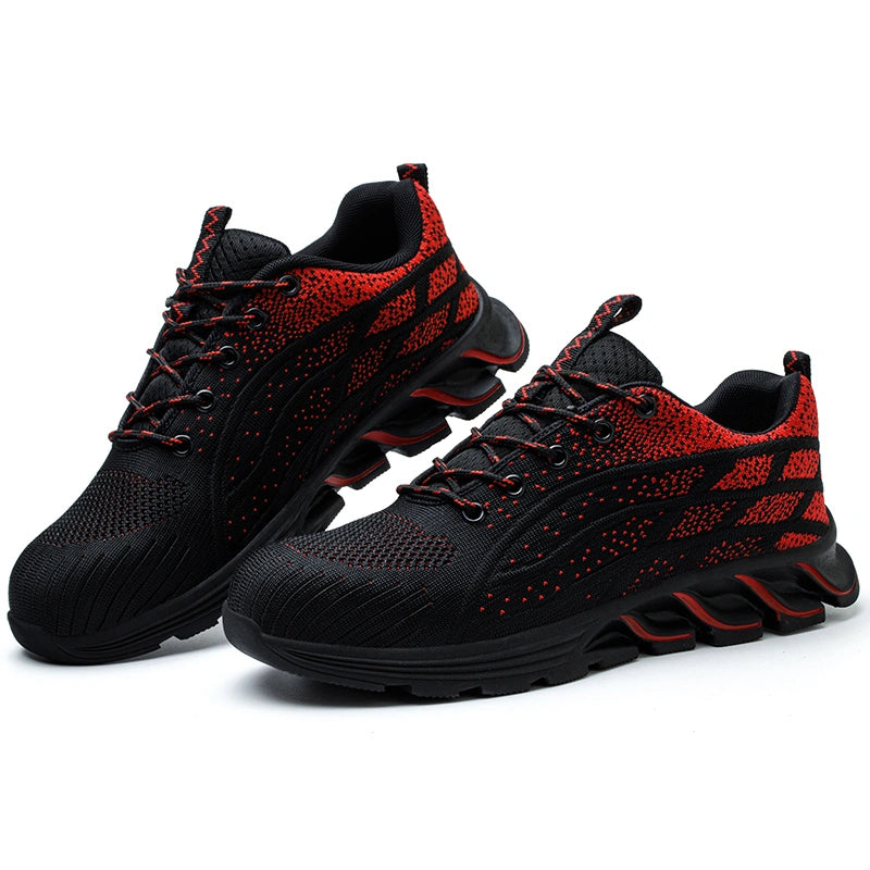 Chaussures de Sécurité Légères avec Embout en Acier–Confort & Sécurité-rouge1