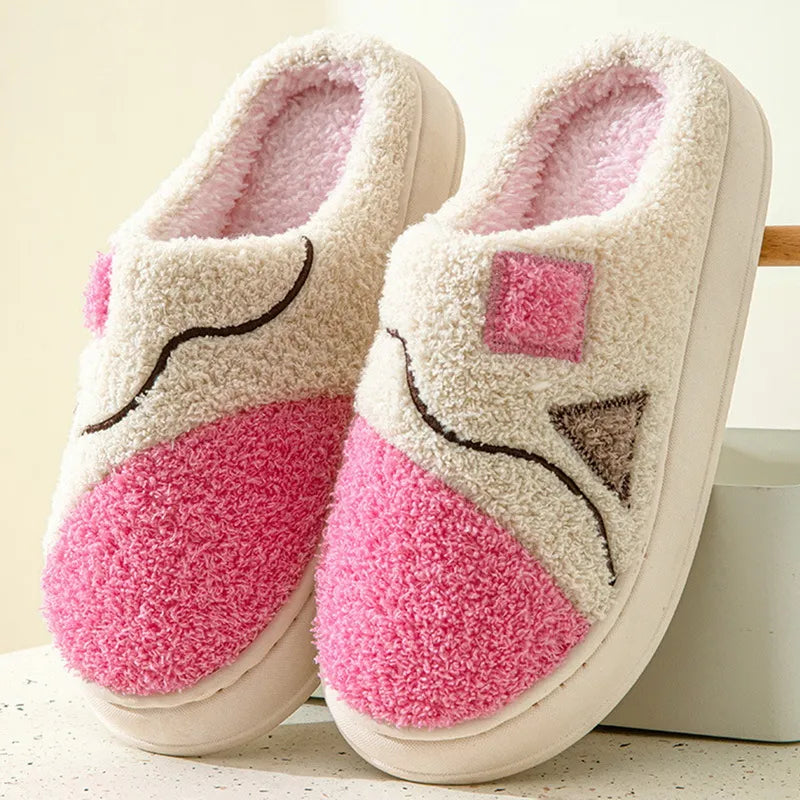 Pantoufles dhiver Douces et Confortables en Peluche – Unisexe rose