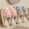 Plaid cotton slippers for men and women