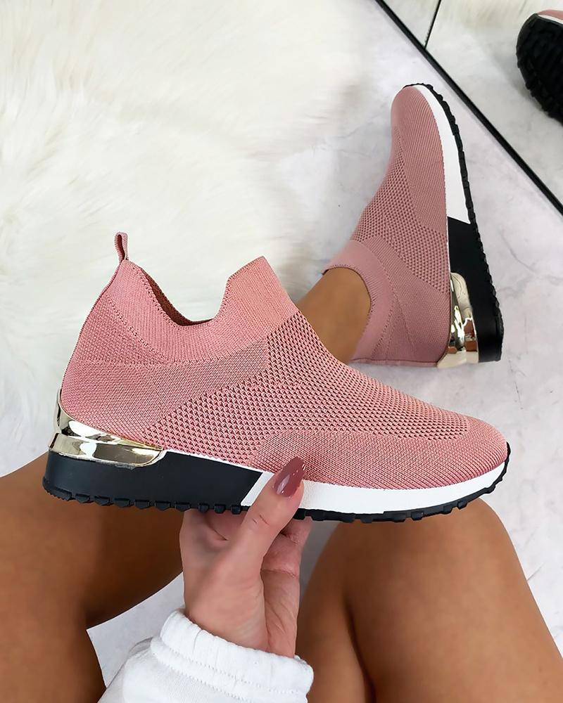 Baskets confortables et ultra légères comme des chaussettes rose